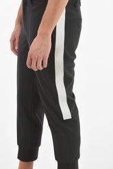 Virgin wool-blend Pants with Contrasting Embroidered Side Ba